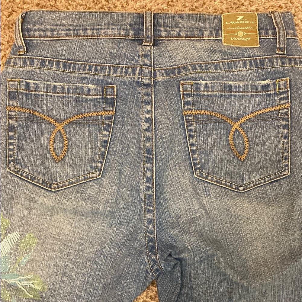 Z. Cavaricci Ladies Blue Straight Jeans w/Beading & Paint#M300-5664 Cut#CZ 0972 - Picture 7 of 16